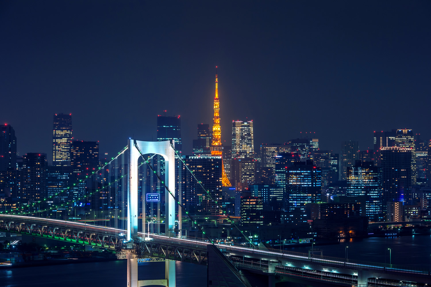 view tokyo cityscape night japan
